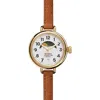 Shinola The Birdy Moon Phase 34mm In Brown/white/gold