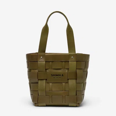 Shinola The Bixby Olive Vachetta Leather Basket Bag In Orange