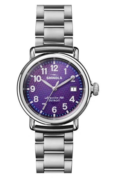 Shinola The Detrola Bracelet Watch, 41mm In Silicon Purple