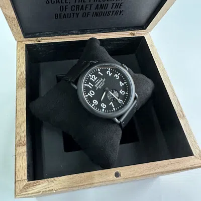 Pre-owned Shinola The Runwell Black Dial 41mm Black Leather Strap Quartz Watch