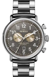 Shinola The Runwell Chronograph Cool Grey Dial Quartz Mens Watch S0120161938 In Silver/grey/cream