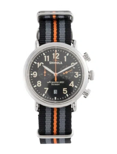 Pre-owned Shinola The Runwell Chrono Watch In Multicolor