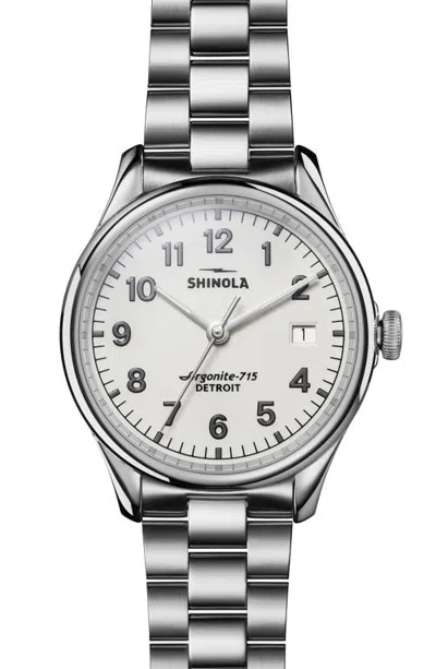 Shinola The Vinton Bracelet Watch, 38mm In Silver