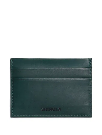 Shinola Vachetta Leather Card Case In Green