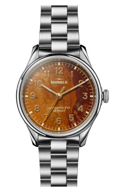 Shinola Vinton Bracelet Watch, 38mm In Petrified Wood
