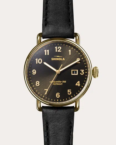 Shinola Women's Canfield 38mm Leather-strap Watch In Black