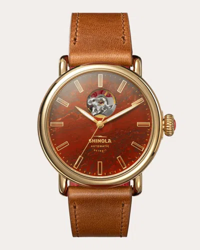 Shinola Women's Jasper Runwell Gilda 39mm Leather-strap Watch In Brown