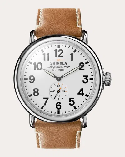 Shinola Women's Runwell 47mm Sub-second Leather-strap Watch In Brown