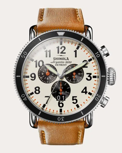 Shinola Women's Runwell Sport 48mm Three-eye Chronograph Watch In Brown