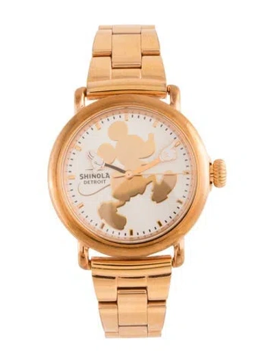 Pre-owned Shinola X Disney The Runwell Silhouette Mickey Watch, 36mm In Multicolor