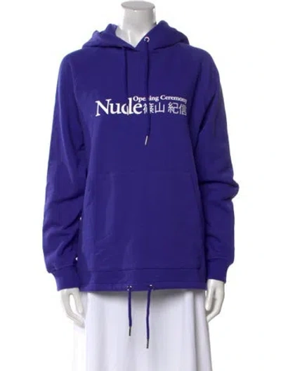 Pre-owned Shinoyama Nude For Opening Ceremony Graphic Print Crew Neck Sweatshirt In Blue
