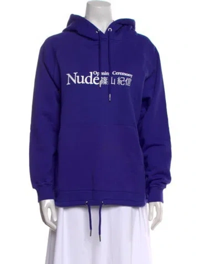 Pre-owned Shinoyama Nude For Opening Ceremony Graphic Print Crew Neck Sweatshirt In Purple