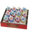 Shiny Brite Christmas Confetti Decorated Reflector Rounds, Set Of 12