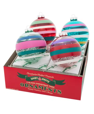 Shiny Brite Vivid Vintage Decorated Rounds, Set Of 4