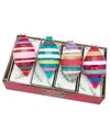 Shiny Brite Vivid Vintage Tulips, Set Of 4