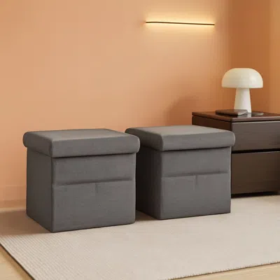 Shipitfurniture 15 Inch Collapsible Storage Ottomans Compartments