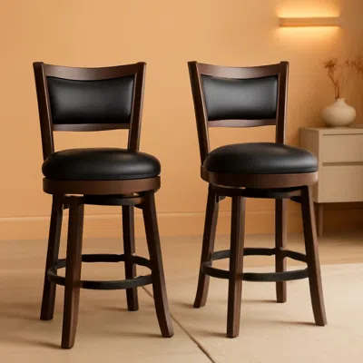 Shipitfurniture 24 Inch Counter Height Swivel Bar Stools Black Set Of 2