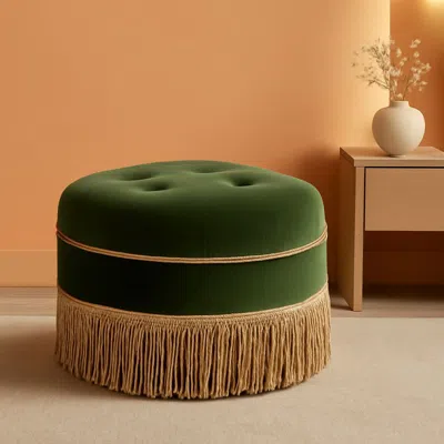 Shipitfurniture 24 Inch Round Premiumqualitytextured Woven Upholstered Ottoman