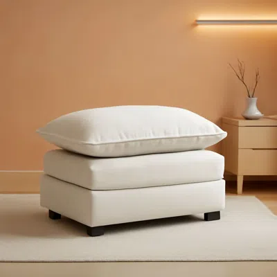 Shipitfurniture 36.6 Inch Cream Ottoman Living Room Furniture Luxurious