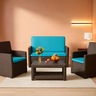 Shipitfurniture 4 Piece Outdoor Patio Furniture Set Wicker Conversation