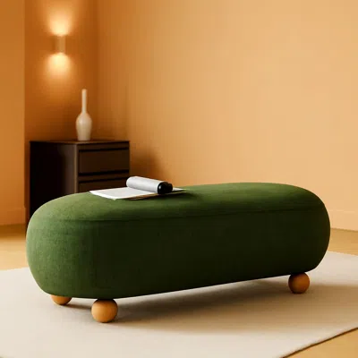 Shipitfurniture 54-inch Green Velvet Endofbed Bench Cushioned Seat