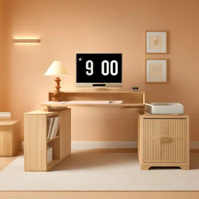 Shipitfurniture 67-inch L-shaped Desk With Integrated Power Outlets