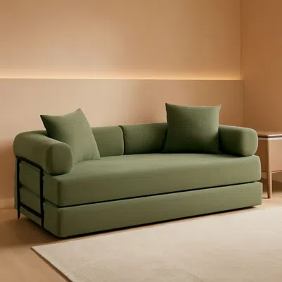Shipitfurniture 78.5 Inch Convertible Folding Sofa Bed With Versatility In Green
