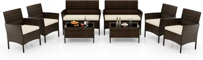 Shipitfurniture 8-piece Rattan Patio Furniture Set With Cushions