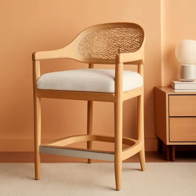 Shipitfurniture Americana Mid Century Modern 26 Inch Cane Back Counter Stool