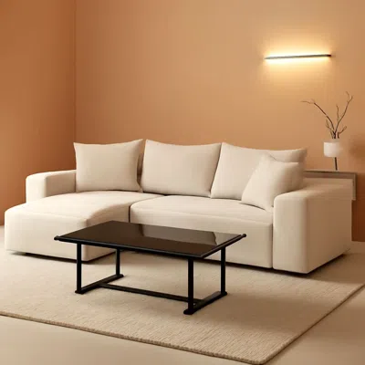 Shipitfurniture Beige L-shape Modular Sectional Couch For Living Room In White