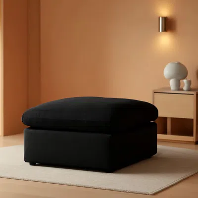Shipitfurniture Black Storage Ottoman With Removable Cushion Covers