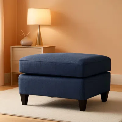 Shipitfurniture Blue Rectangular Ottoman Upholstered Modern Living Room