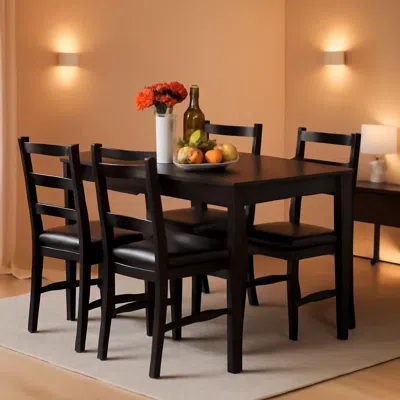 Shipitfurniture Brown Premium Luxurious Solid Wood Dining Table For Four