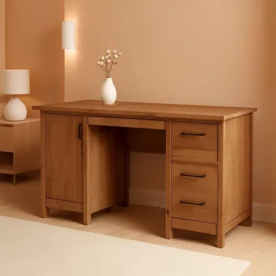 Shipitfurniture Cannery Bridge Desk Sindoori Mango Featuring Drawers