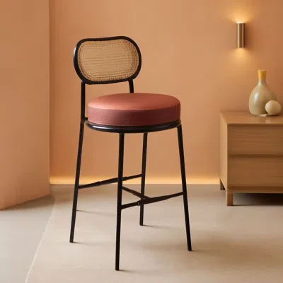 Shipitfurniture Caramel Brown Leather Bar Stools Set Of 2 25.1 Inch Tall