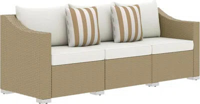 Shipitfurniture Comfortable All Weather Wicker Patio Sofa With Cushions