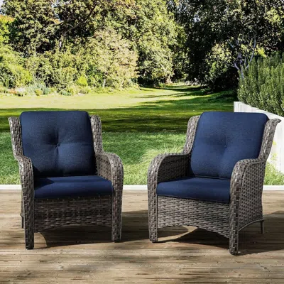 Shipitfurniture Comfortable Outdoor Wicker Chair Set With Cushions