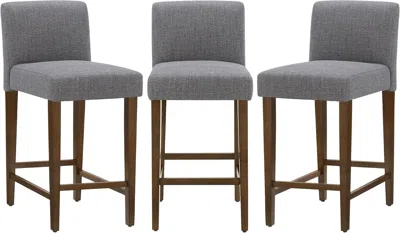 Shipitfurniture Comfortable Upholstered Bar Stools Set Of Three In Multi