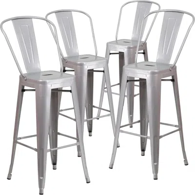 Shipitfurniture Commercial Grade Metal Barstool Set For Indoor Outdoor Use