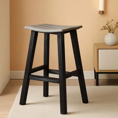 Shipitfurniture Contempo Bar Height Saddle Seat Bar Stool Black Frame Sand Seat Weatherproof Polywood Construction