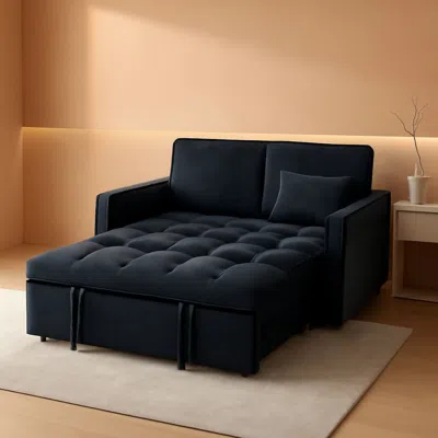 Shipitfurniture Convertible 3 In 1 Couch Bed With Adjustable Backrest In Black