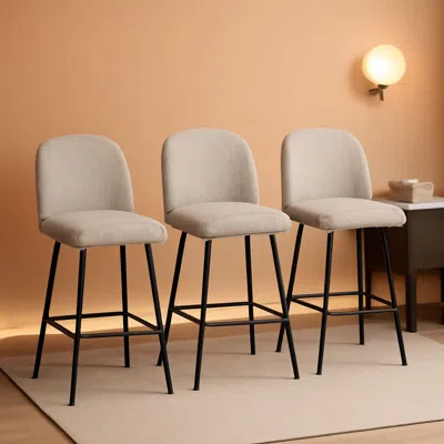 Shipitfurniture Counter Height Bar Stools 26 Inch 360 Swivel Grey Set Of 3