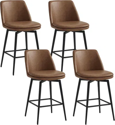 Shipitfurniture Counter Height Swivel Barstools Set Of Four Stylish Comfort In Multi