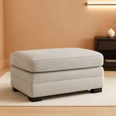Shipitfurniture Eastonbridge Upholstered Rectangular Ottoman Light Grey