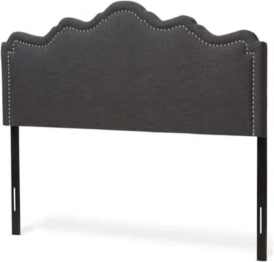 Shipitfurniture Elegant Upholstered Dark Grey Queen Headboard For Bedrooms