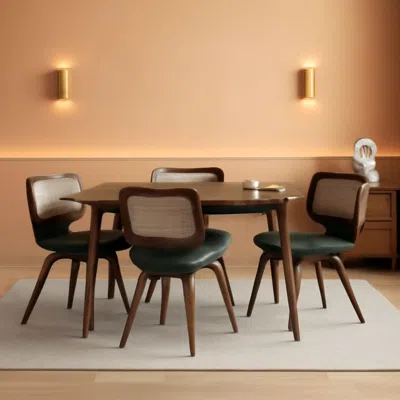 Shipitfurniture Ergonomic Walnut Swivel Dining Chairs With Armrests