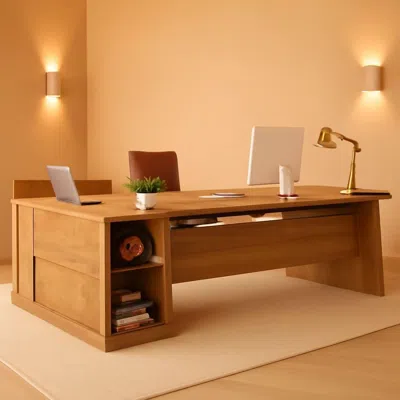 Shipitfurniture Executive Corner Desk 78 Inch Drawers Brown Shelves In Burgundy