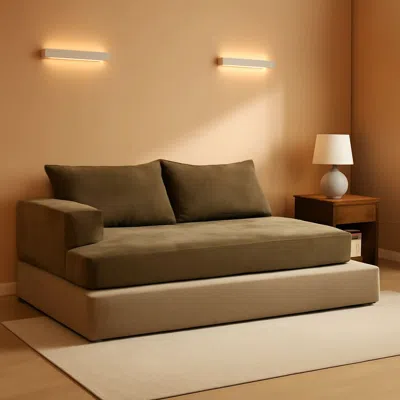 Shipitfurniture Folding Bean Bag Chair 3in1 Convertible Sofa Bed Brown