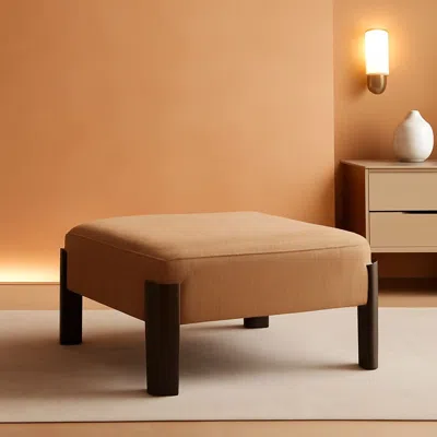Shipitfurniture Forty Inch Super Soft Chenille Ottoman Coffee Table Sand