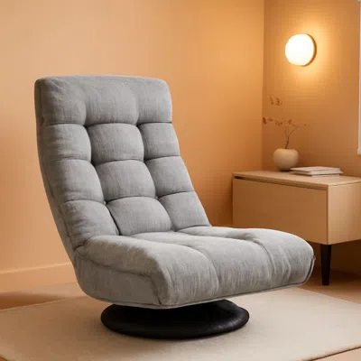 Shipitfurniture Grey Adjustable Swivel Ergonomic Headrest Lounge Chair